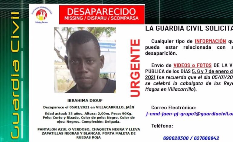 Se cumplen cuatro años de la desaparición de un temporero en Villacarrillo (Jaén) y su búsqueda sigue activa