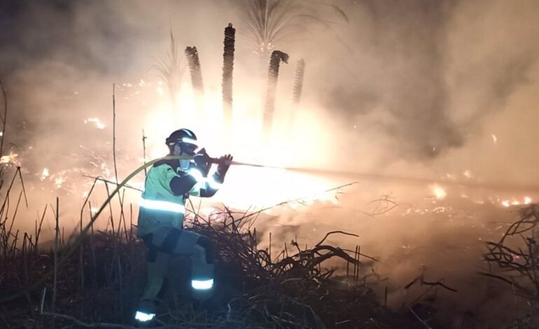 Dan por extinguido un incendio en una rambla en el Cocón (Águilas)