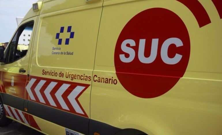 Heridas cuatro personas tras la colisión de dos vehículos con el vuelco e incendio de uno de ellos en Gran Canaria