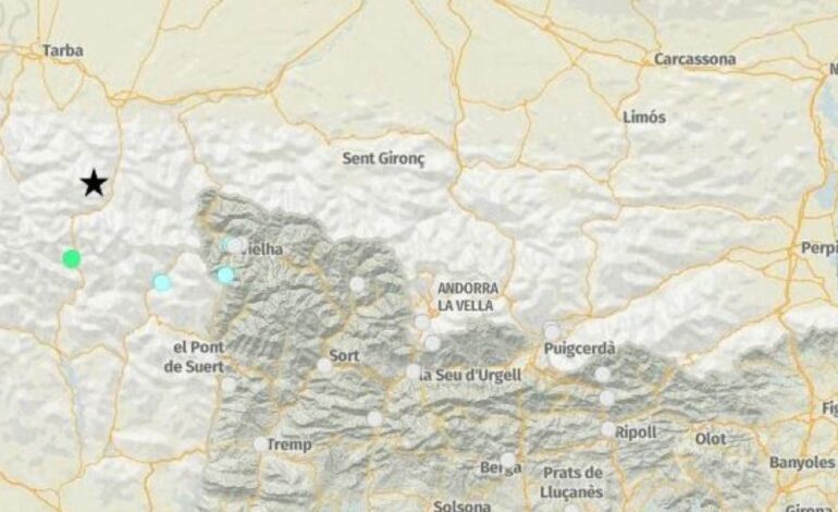 Un terremoto de magnitud 3,6 sacude los Pirineos con epicentro cerca del Vall d’Aran, Lleida