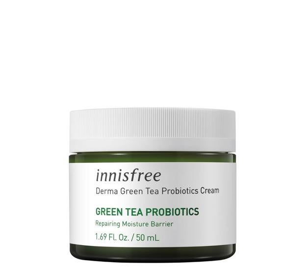 Crema probiótica de té verde Innisfree Derma Formula.