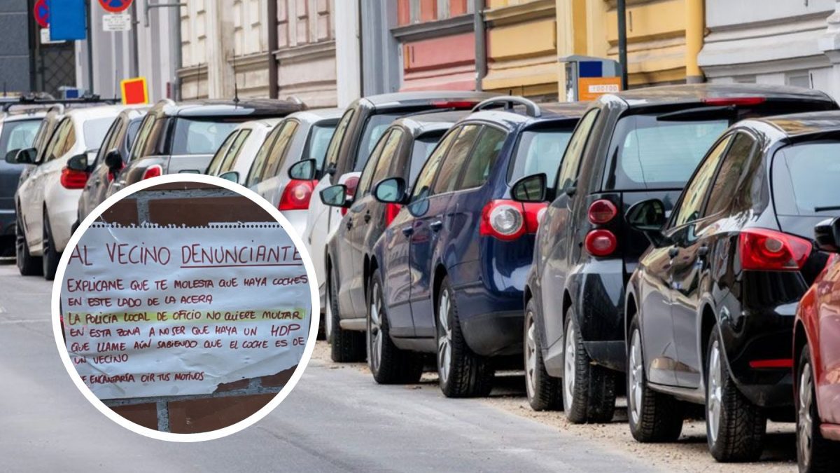 Un vecino se chiva para que multen a los coches aparcados y le dejan este contundente mensaje