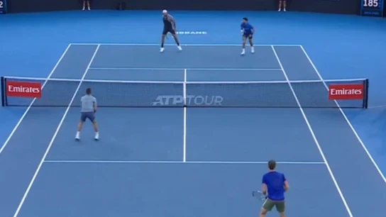 Novak Djokovi, Nick Kyrgios, Nikola Mektic y Michael Venus