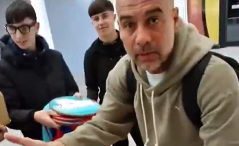 El rapapolvo de Guardiola a unos jóvenes ‘caza autógrafos’: «Conozco vuestras caras»