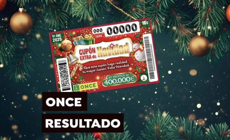 Sorteo del Cupón Extra de Navidad de la ONCE 2025 en directo: Comprueba los números premiados