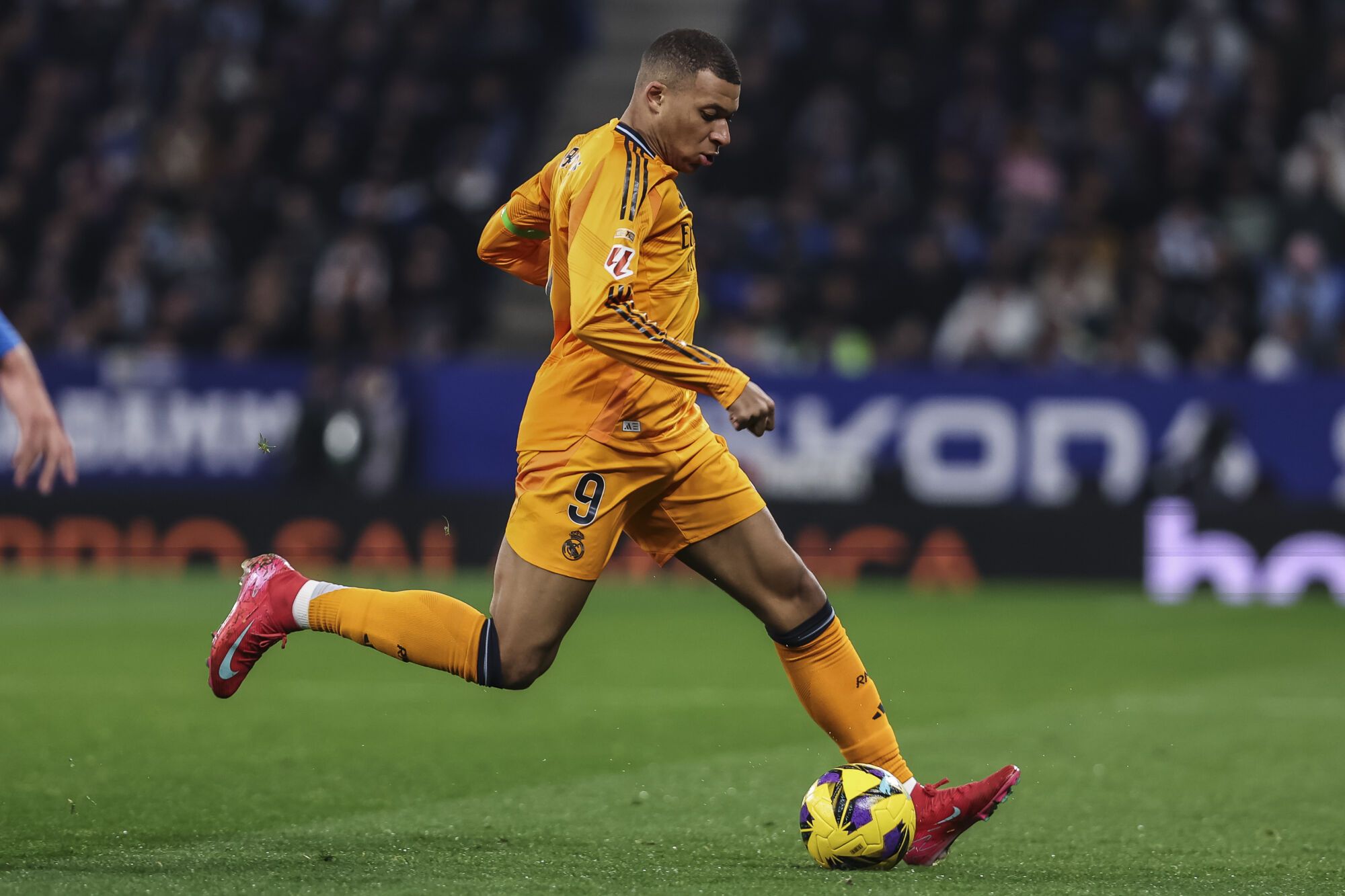 Kylian Mbappe del Real Madrid en acción durante la Liga Española, la Liga Sports de EA, el partido de fútbol jugó entre RCD Espanyol y el Real Madrid en el estadio RCDE el 01 de febrero de 2025 Incellela, Barcelona, ​​España. AFP7 02/2025 solo para su uso en España. Javier Borrego / AFP7 / Europa Press; 2025; Fútbol; Deporte; Zsoccer; Zsport; RCD Espanyol V Real Madrid - La EA Sports League;