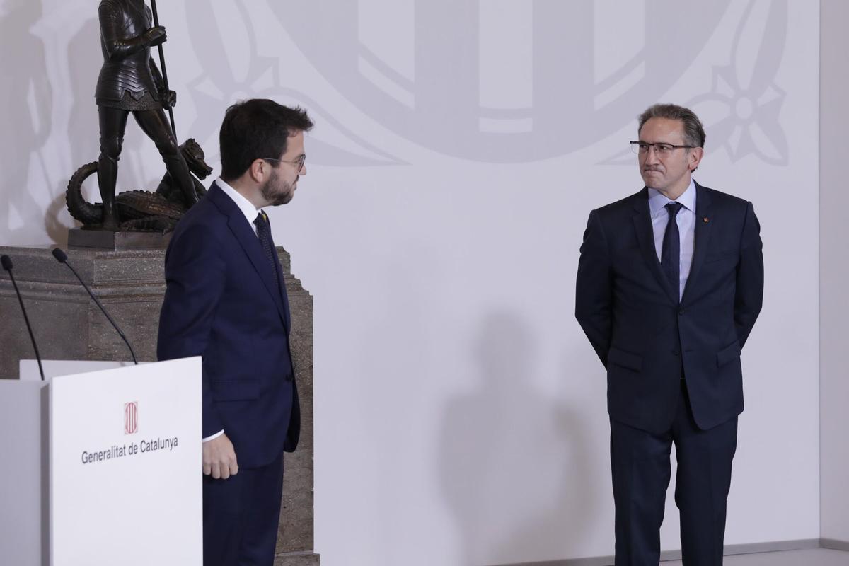 BARCELONA 26/05/2021 Toma de posesión del nuevo Govern de la Generalitat, presidido por Pere Aragonés En la foto el nuevo conseller de economía i hisenda Jaume Giró en el acto de toma de posesión de los nuevos consellers Foto Ferran Nadeu