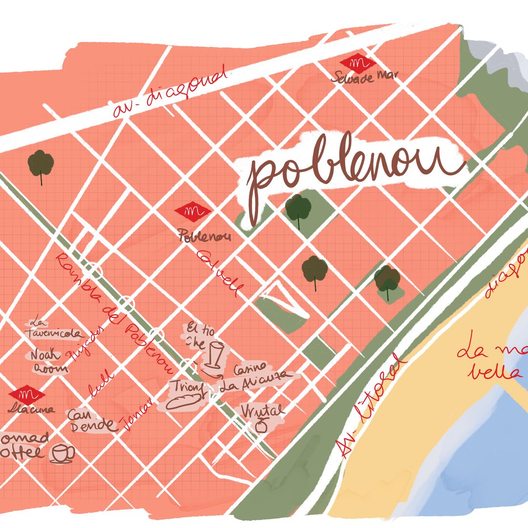 Mapa de Poblenou, el distrito de moda de Barcelona