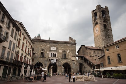 La torre dei Campanone, en la ciudad italiana de Bérgamo.