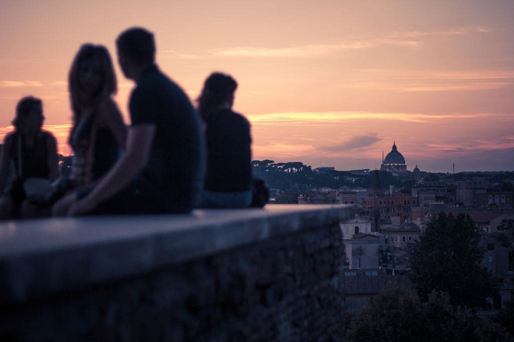 jardines atardecer roma