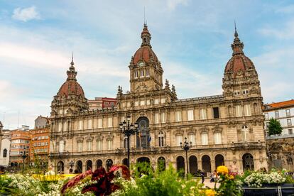 Fachada del Palacio Municipal de una Coruña, en la Plaza de María Pita.