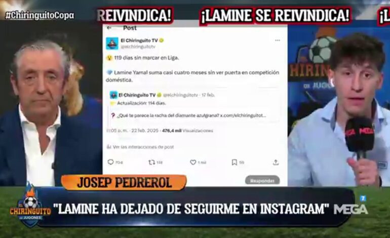 Lamine Yamal deja de seguir a Pedrerol en Instagram: «Será porque está enfadado…»