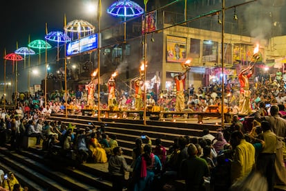 Ceremonia de Aarti en Benares.