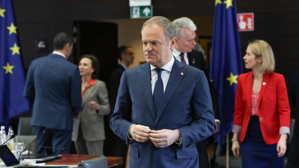 El primer ministro polaco Donald Tusk, durante la cumbre informal el lunes en Bruselas