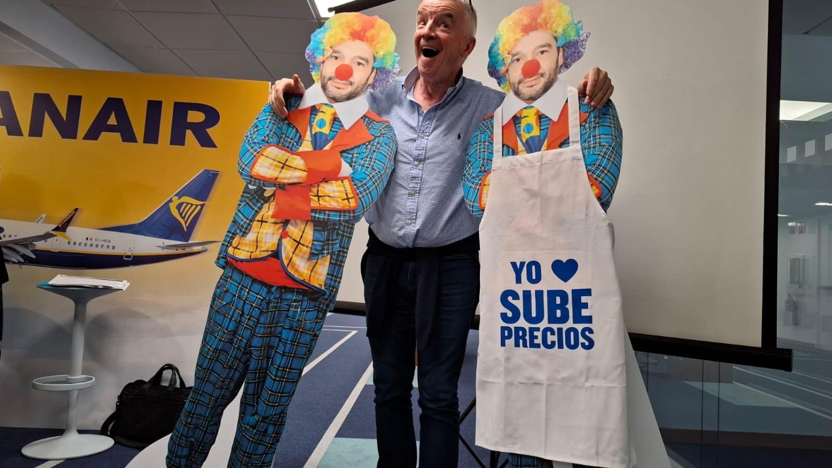 Michael O’Leary (Ryanair) disfraza a Bustinduy de payaso y vuelve a llamarle “loco” por la multa a las ‘low cost’