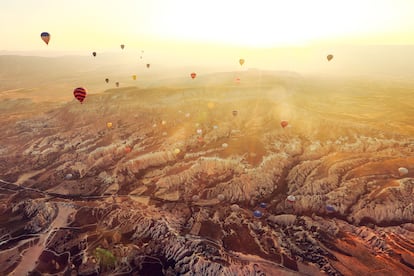 Una vista panorámica espectacular de Capadocia.