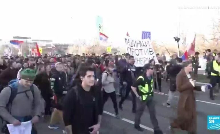 Movimiento estudiantil se toma las calles de Novi Sad en marchas contra el Gobierno