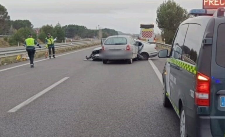 Un fallecido y cuatro heridos graves en un accidente de tráfico en la A-23, en Almudévar (Huesca)