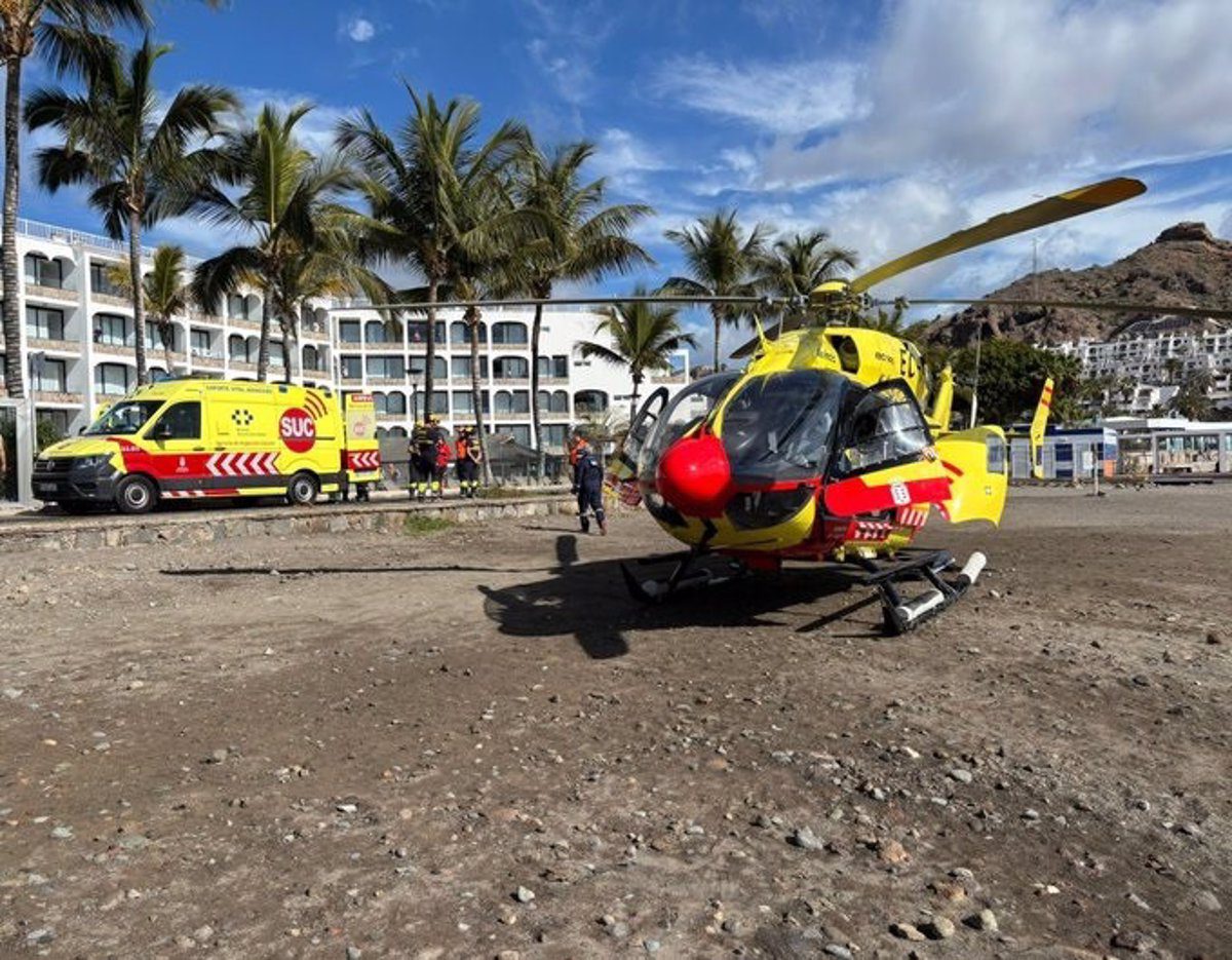 Una mujer en estado crítico al sufrir una caída en una zona de rocas de la Playa del Cura (Gran Canaria)