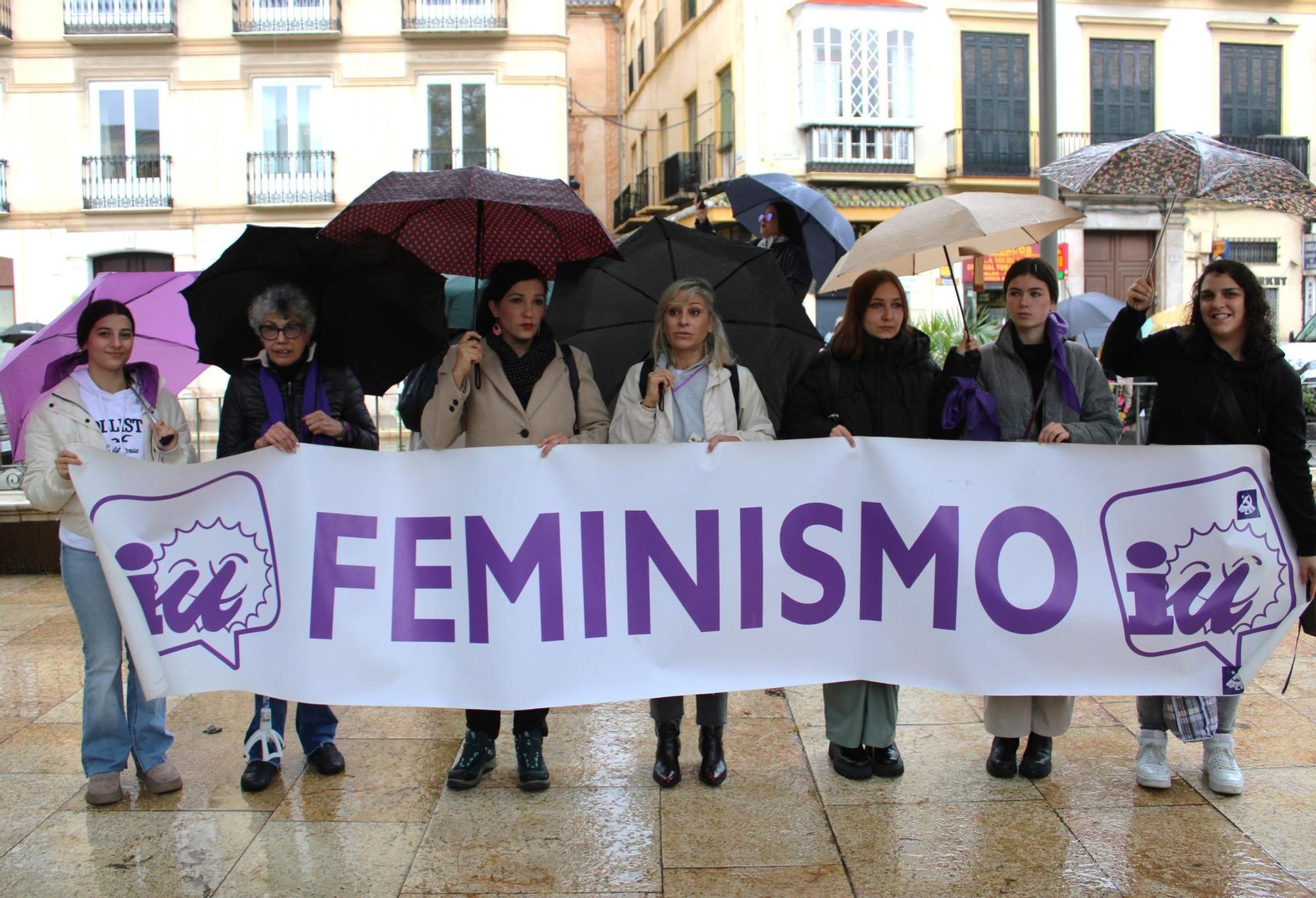 El Coordinador Provincial de IU Malaga, miembro de la Dirección de IU Andalucía y portavoz adjunto del concejal de Malaga en el Ayuntamiento, Toni Morillas, en la manifestación de 8M que ha sido suspendida.