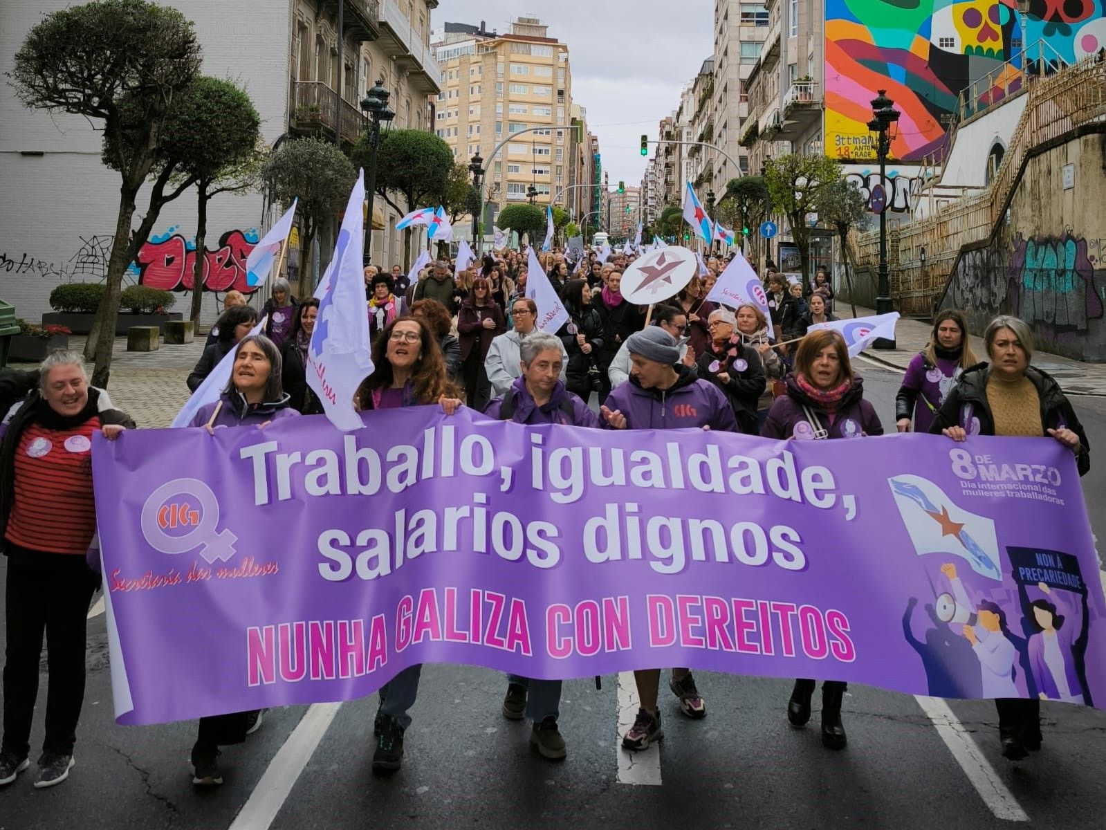 La manifestación convocó Pola CIG en Vigo en Razón Do 8m, el 8 de marzo de 2025.