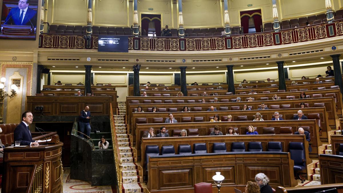 Albares elude en el Congreso hablar de armas mientras pide apoyo a la oposición para los planes de seguridad