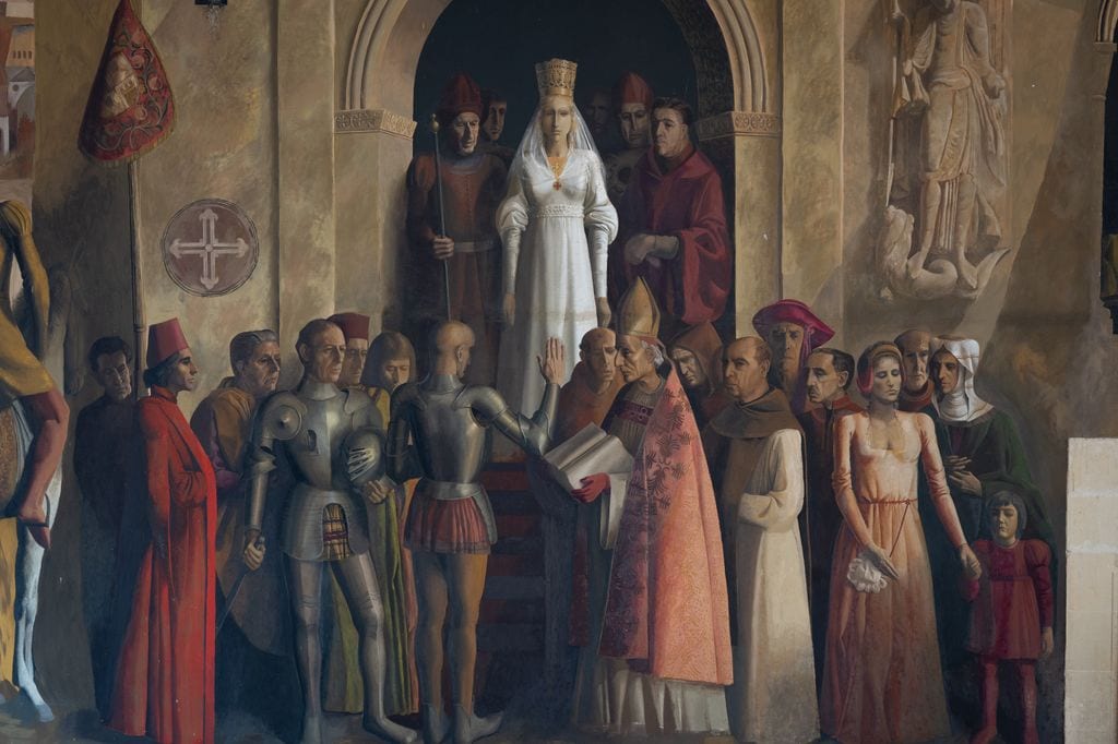 Mural de la proclamación de Isabel la Católica como reina