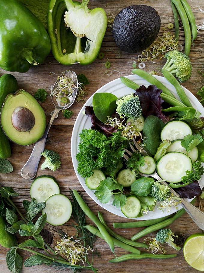 Buenas verduras de cuero