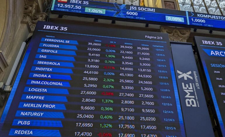 El Ibex 35 se desmarca de las pérdidas europeas y sube un 2,65% en la semana, hasta los 13.350 puntos