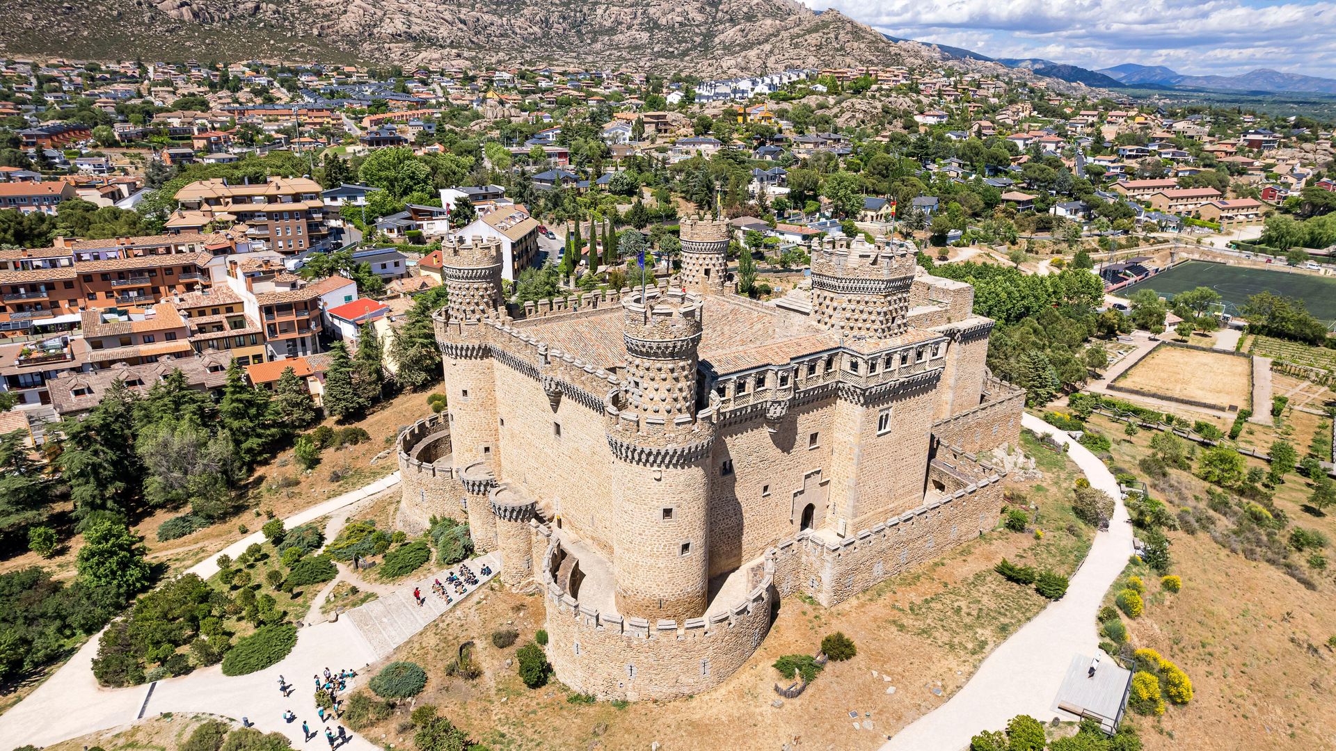 Vista aérea de Castillo de Manzanares El Real, Comunidad de Madrid