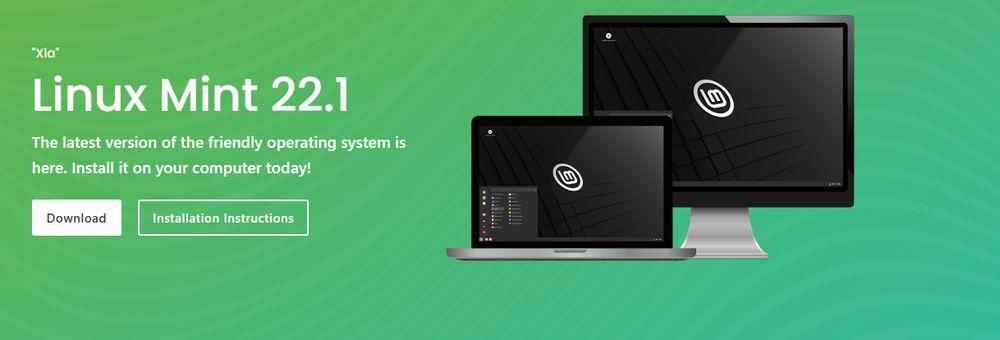 Imágenes de Linux Mint 22-1 en su sitio web