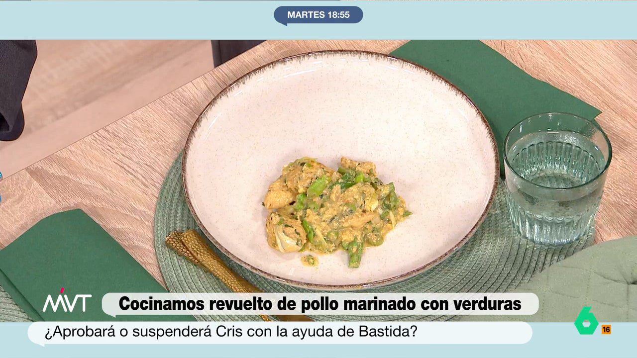 receta de revuelto de pollo y verduras con estrella Michelin