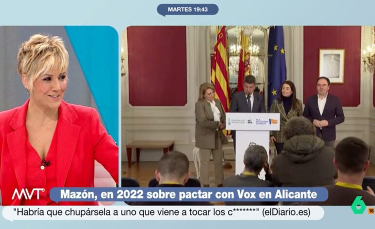 Cristina Pardo responde a Carlos Mazón tras hablar de «chupársela a uno de Vox»: «Dicho y hecho»