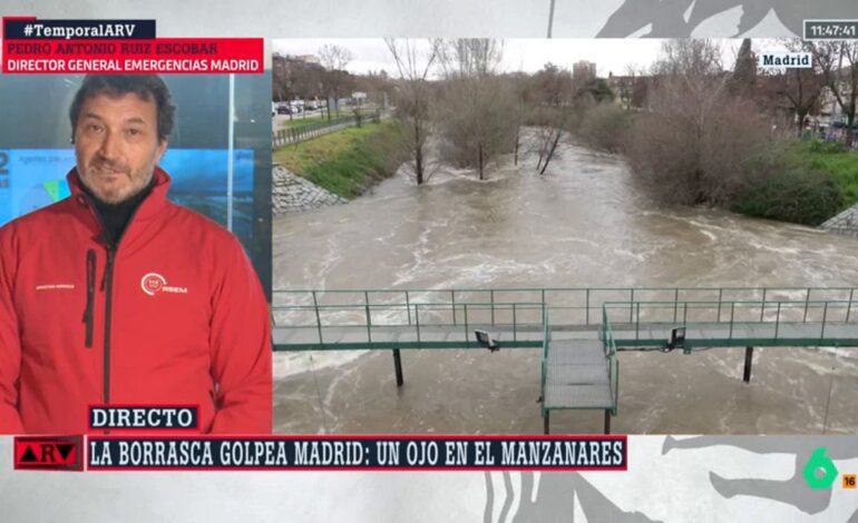 el llamamiento del 112 ante la crecida del río Manzanares en Madrid