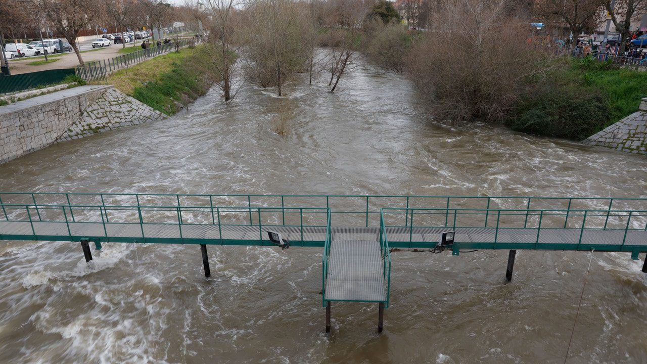 Así baja el río Manzanares por Madrid