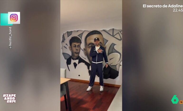 El padre de Lamine Yamal "se mola" con el mural de su casa: "Un día se asomará por detrás de su hijo en los cromos"