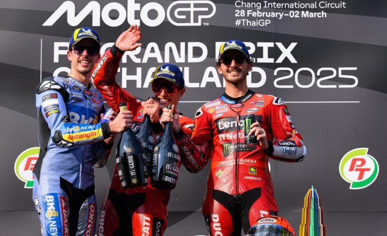 El podio Álex Márquez no cambia el favoritismo de Marc y Bagnaia: «Estoy por detrás»