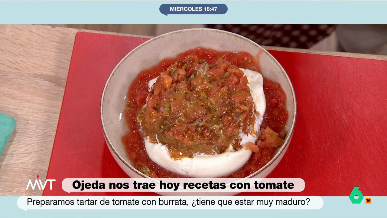 La receta de tartar de tomate y burrata del nutricionista Pablo Ojeda