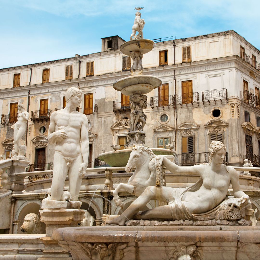 Fuente de Piazza Pretoria, Palermo, Sicilia