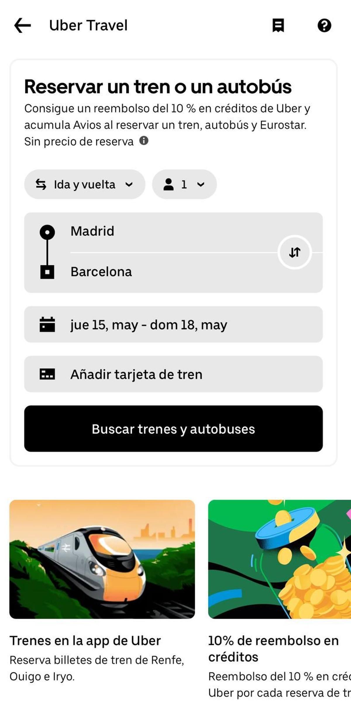 Así funciona Uber Trenes