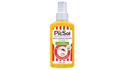 Spray natural para repeler mosquitos con un componente seguro y malvado para la salud como el citrionodiol.