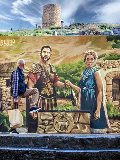 Mural en una de las calles del casco antiguo de Cartagena.