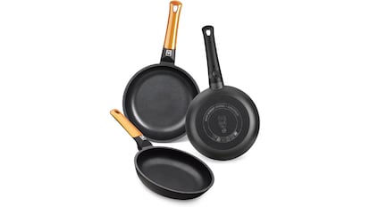 Este conjunto de sartenes es adecuado para todos los tipos de cocinas.