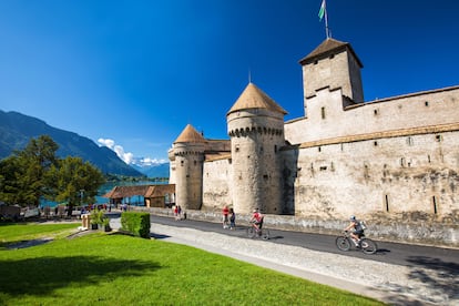 Castillo de Chillon, cerca de la ciudad suiza de Montreux.