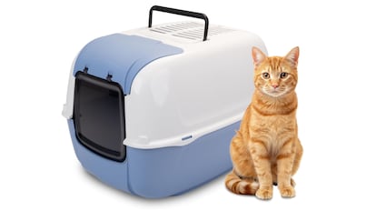 articulos para el hogar en areneros para gatos con asa de transporte.