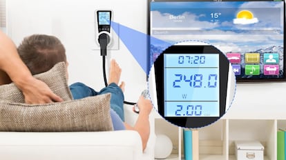 Medidor de consumo eléctrico para un dispositivo pequeño y grande.