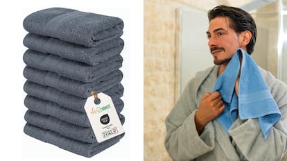ofertas amazon marcas italianas: juego de ocho toallas de baño.