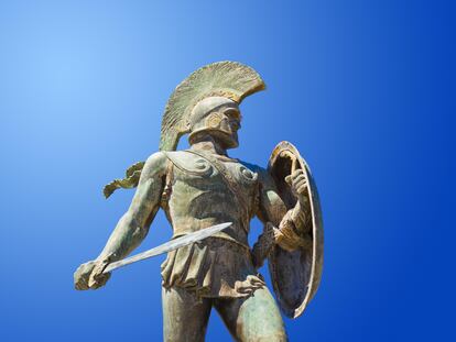 La estatua de Leónidas, en Esparta.