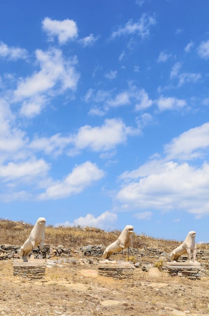 Los leones de Delos Terrace.