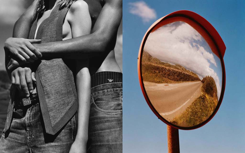 Campaña de primavera / verano 2025 de Emporio Armani X Nuestra tienda de trabajo heredado, fotografiada en Pantheller Island por Alasdair McLelalan, que refleja la reinterpretación contemporánea de archivos vintage con un estilo relajado y sofisticado.